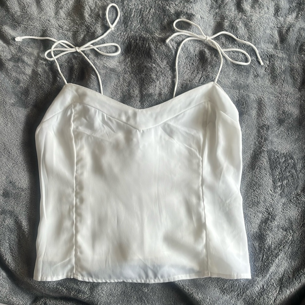 Abercrombie & Fitch Tie Strap Camisole - Cream - Small